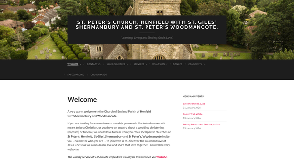 Screenshot of the The Parochial Church Council Of The Ecclesiastical Parish Of Henfield With Shermanbury And Woodmancote website