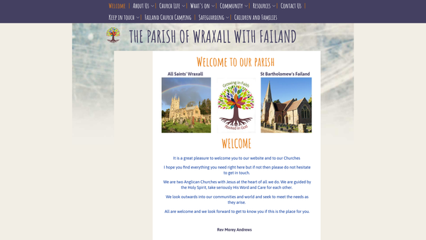 Screenshot of the The Parochial Church Council Of The Ecclesiastical Parish Of Wraxall With Failand website