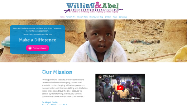 Screenshot of the Willing And Abel website