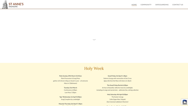 Screenshot of the Parochial Church Council Of The Ecclesiastical Parish Of St Anne Highgate website