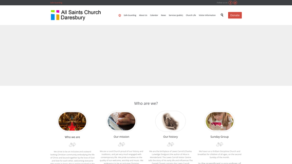 Screenshot of the The Parochial Church Council Of The Ecclesiastical Parish Of All Saints, Daresbury website
