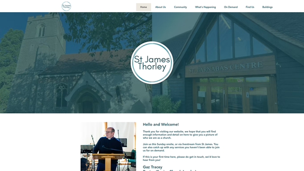 Screenshot of the The Parochial Church Council Of The Ecclesiastical Parish Of St James The Great Thorley website