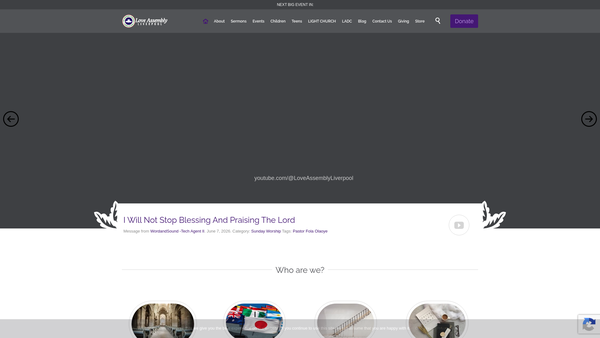 Screenshot of the Redeemed Christian Church Of God - Love Assembly Liverpool website