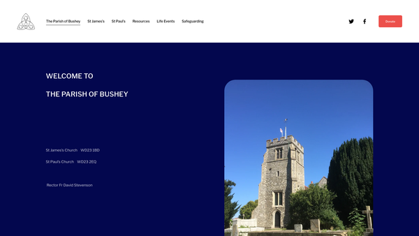 Screenshot of the The Parochial Church Council Of The Ecclesiastical Parish Of Bushey website