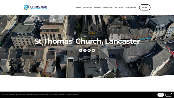 Screenshot of the The Parochial Church Council Of The Ecclesiastical Parish Of St Thomas, Lancaster website