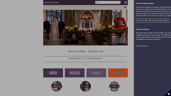 Screenshot of the The Parochial Church Council Of The Ecclesiastical Parish Of Christ Church, Eaton, Norwich website
