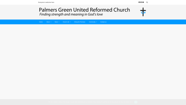 Screenshot of the Palmers Green United Reformed Church Charity website
