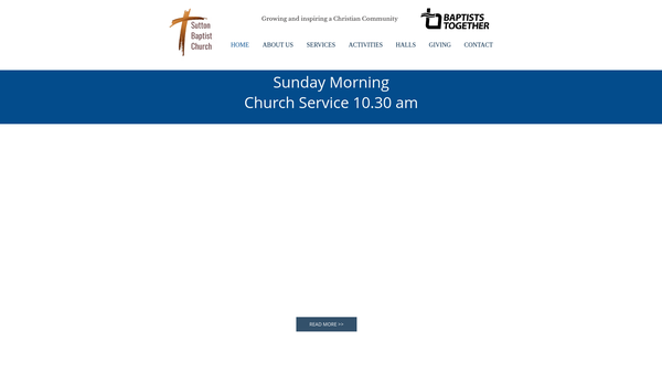 Screenshot of the Sutton Baptist Church website