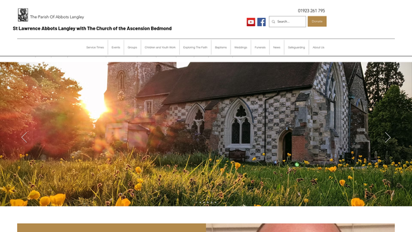 Screenshot of the The Parochial Church Council Of The Ecclesiastical Parish Of St Lawrence, Abbots Langley website