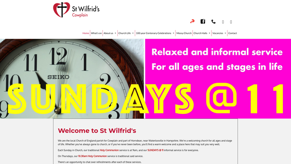 Screenshot of the The Parochial Church Council Of The Eccesiastical Parish Of St Wilfrid, Cowplain website