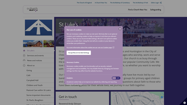 Screenshot of the The Parochial Church Council Of The Ecclesiastical Parish Of Chester St Pauls With St Lukes website