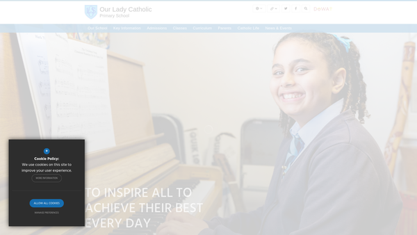 Screenshot of the Our Lady School PTA website