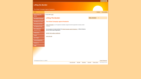 Screenshot of the Lifting The Burden website