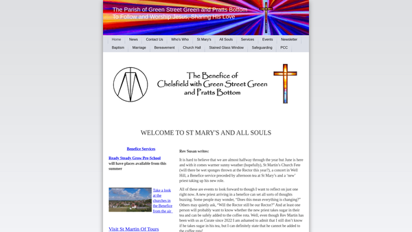 Screenshot of the The Parochial Church Council Of The Ecclesiastical Parish Of Green Street Green And Pratts Bottom (St. Mary's With All Souls) website