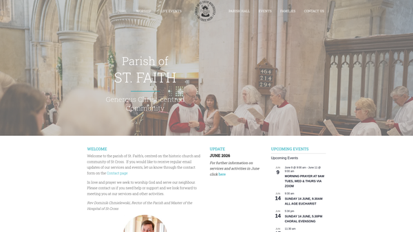 Screenshot of the The Parochial Church Council Of The Ecclesiastical Parish Of St Cross With St Faith website
