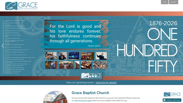 Screenshot of the Grace Baptist Church, Southport website