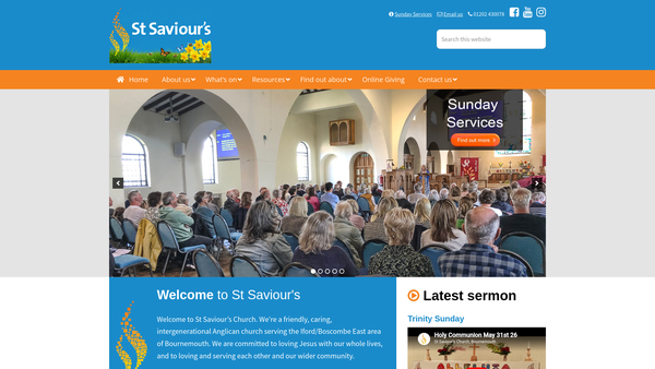 Screenshot of the The Parochial Church Council Of The Ecclesiastical Parish Of St Saviours Iford (Winchester) website