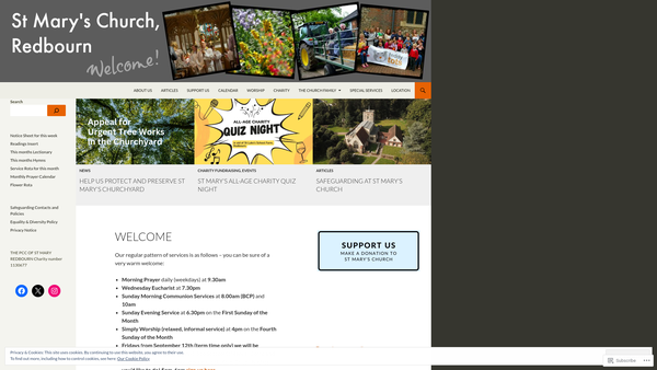 Screenshot of the The Parochial Church Council Of The Ecclesiastical Parish Of St Mary Redbourn website