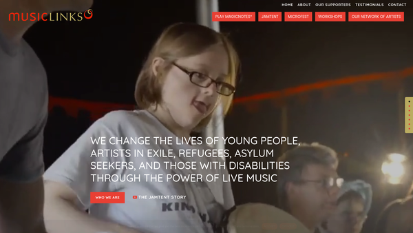 Screenshot of the Musiclinks Limited website