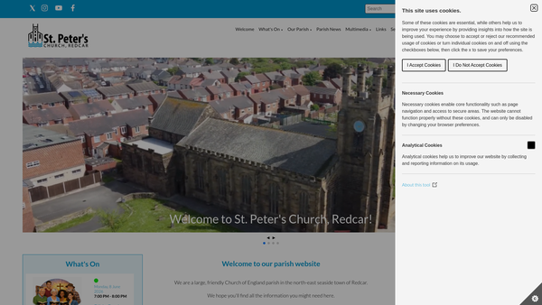 Screenshot of the Parochial Church Council Of The Ecclesiastical Parish Of St Peter Redcar website