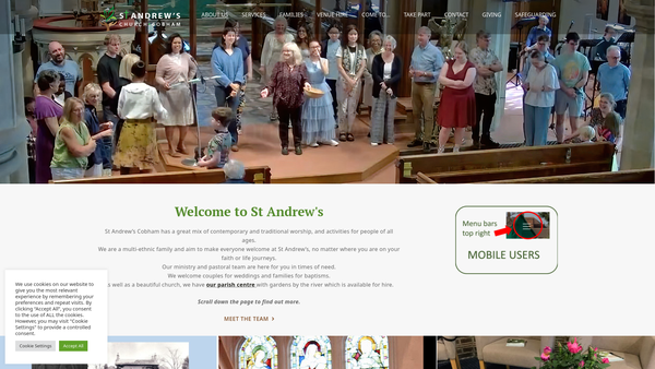 Screenshot of the The Parochial Church Council Of The Ecclesiastical Parish Of Cobham In The Diocese Of Guildford website