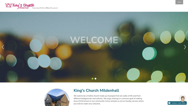 Screenshot of the King's Church Mildenhall website