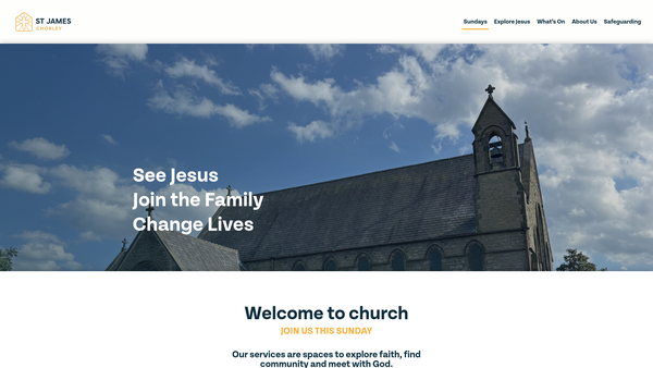 Screenshot of the The Parochial Church Council Of The Ecclesiastical Parish Of St James, Chorley website