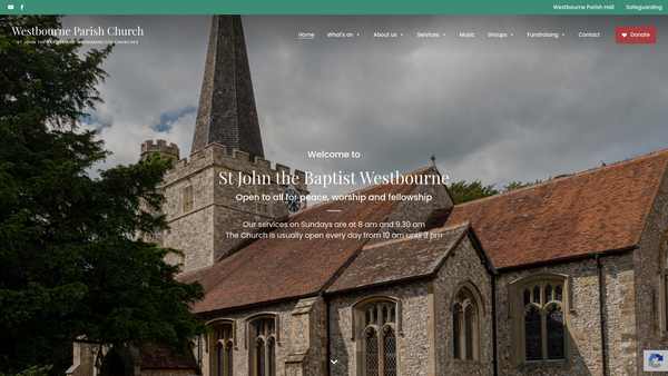 Screenshot of the The Parochial Church Council Of The Ecclesiastical Parish Of Saint John The Baptist, Westbourne In The Diocese Of Chichester website