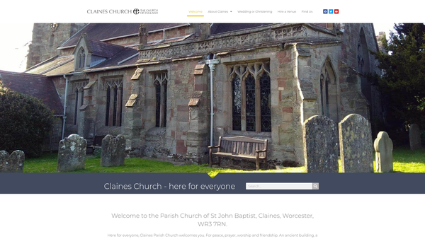 Screenshot of the The Parochial Church Council Of The Ecclesiatical Parish Of St. John (The) Baptist Church, Claines website