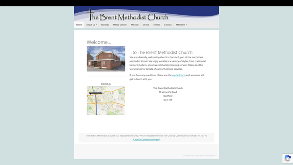 Screenshot of the The Brent Methodist Church website