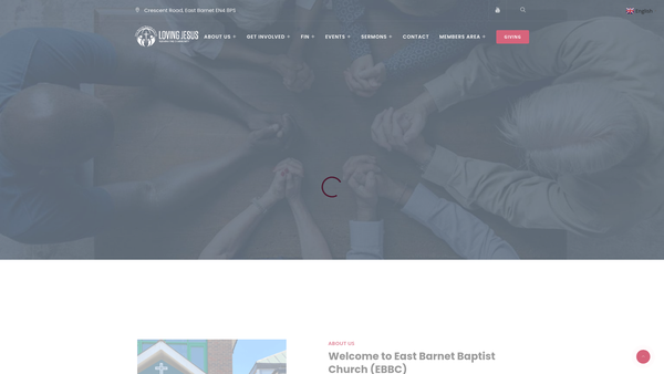 Screenshot of the East Barnet Baptist Church website