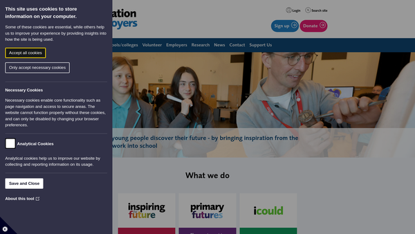 Screenshot of the Education & Employers Taskforce website