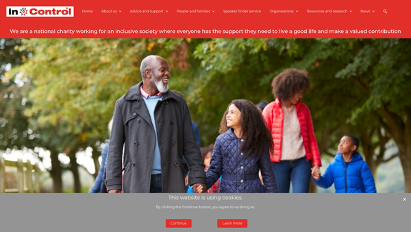 Screenshot of the In Control Partnerships website