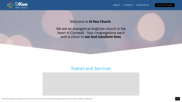 Screenshot of the The Parochial Church Council Of The Ecclesiastical Parish Of St Kea, Truro website