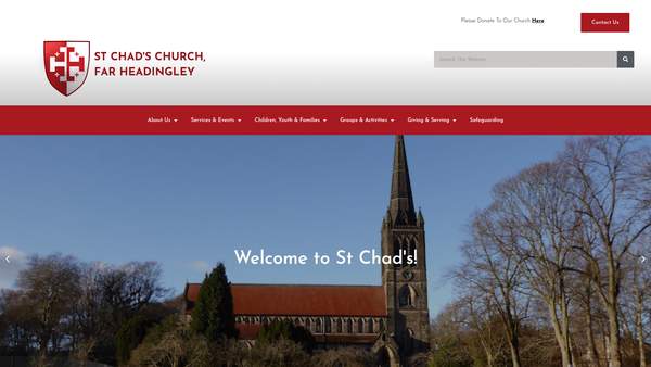 Screenshot of the The Parochial Church Council Of The Ecclesiastical Parish Of St Chad, Far Headingley, Leeds website
