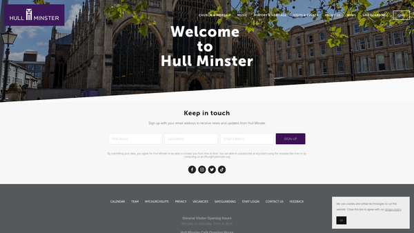 Screenshot of the Parochial Church Council Of The Ecclesiastical Parish Of The Most Holy And Undivided Trinity, Hull website