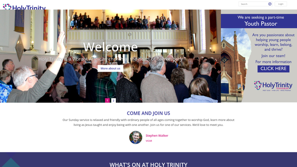 Screenshot of the The Parochial Church Council Of The Ecclesiastical Parish Of Holy Trinity, Tewkesbury website