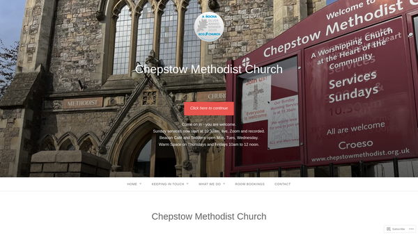 Screenshot of the Chepstow Methodist Church website