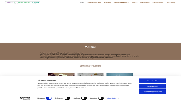 Screenshot of the Parochial Church Council Of The Ecclesiastical Parish Of Tong And Laisterdyke website