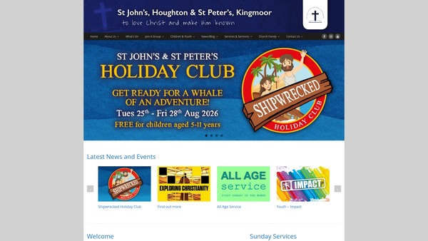 Screenshot of the The Parochial Church Council Of The Ecclesiastical Parish Of St John Houghton With St Peter Kingmoor website
