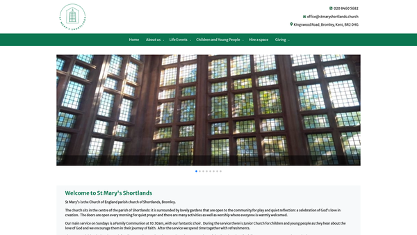 Screenshot of the The Parochial Church Council Of The Ecclesiastical Parish Of St Mary, Shortlands website