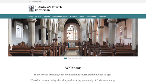 Screenshot of the The Parochial Church Council Of The Ecclesiastical Parish Of Chesterton St Andrew website
