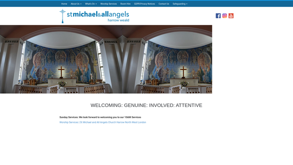 Screenshot of the The Parochial Church Council Of The Ecclesiastical Parish Of St Michael And All Angels Harrow Weald website