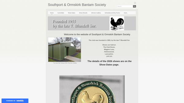Screenshot of the Southport And Ormskirk Bantam Society website