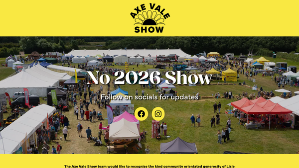 Screenshot of the Axe Vale Festival Limited website