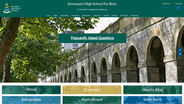 Screenshot of the Devonport High School For Boys Parent,teacher And Friends Association website
