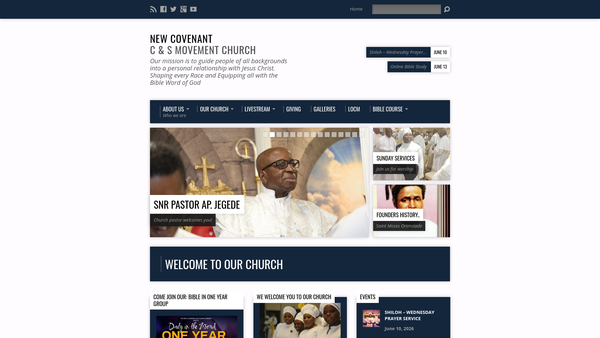 Screenshot of the New Covenant Cherubim & Seraphim Movement Church website