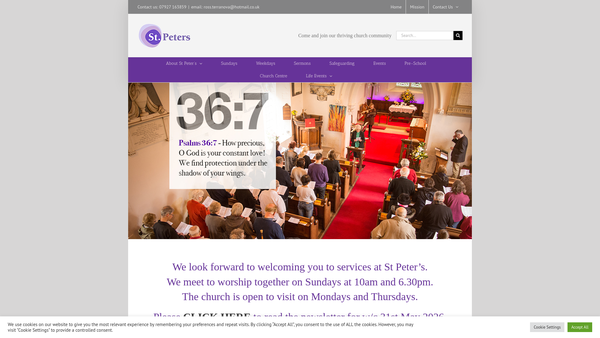 Screenshot of the The Parochial Church Council Of The Ecclesiastical Parish Of St. Peter Ad Vincula, Ditton website
