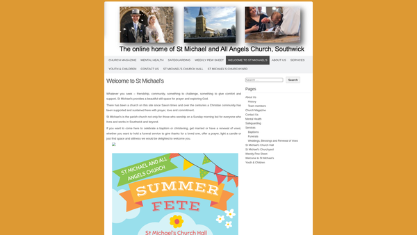 Screenshot of the The Parochial Church Council Of The Ecclesiastical Parish Of St. Michael And All Angels, Southwick website