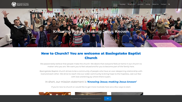 Screenshot of the Basingstoke Baptist Church website